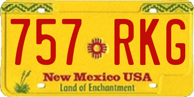 NM license plate 757RKG
