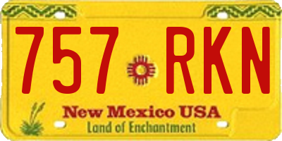 NM license plate 757RKN