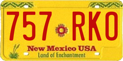 NM license plate 757RKO