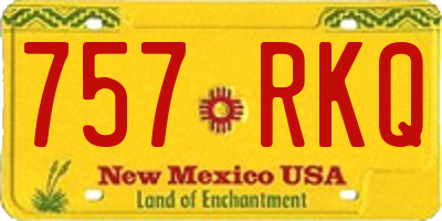 NM license plate 757RKQ