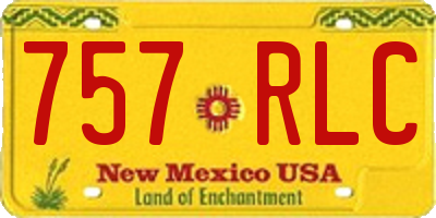 NM license plate 757RLC