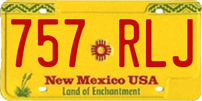 NM license plate 757RLJ