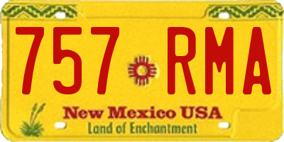 NM license plate 757RMA