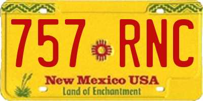 NM license plate 757RNC