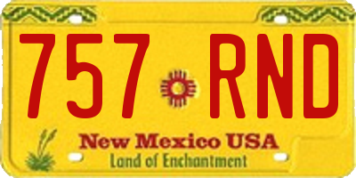 NM license plate 757RND