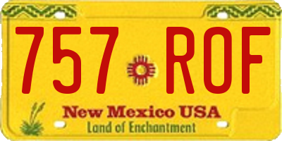 NM license plate 757ROF