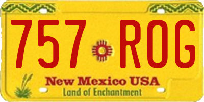 NM license plate 757ROG