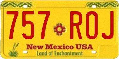 NM license plate 757ROJ