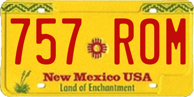NM license plate 757ROM