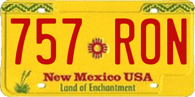 NM license plate 757RON