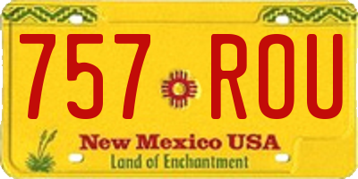 NM license plate 757ROU