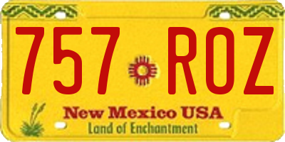 NM license plate 757ROZ