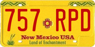 NM license plate 757RPD