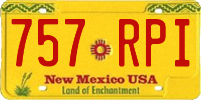 NM license plate 757RPI