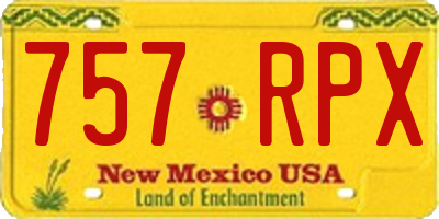 NM license plate 757RPX