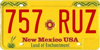 NM license plate 757RUZ