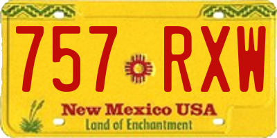 NM license plate 757RXW