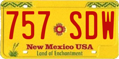 NM license plate 757SDW