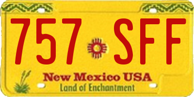 NM license plate 757SFF