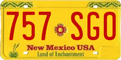 NM license plate 757SGO