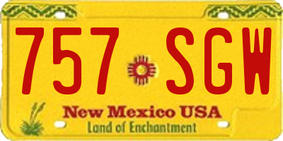 NM license plate 757SGW