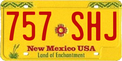 NM license plate 757SHJ