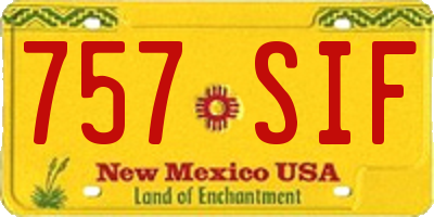 NM license plate 757SIF