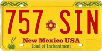 NM license plate 757SIN