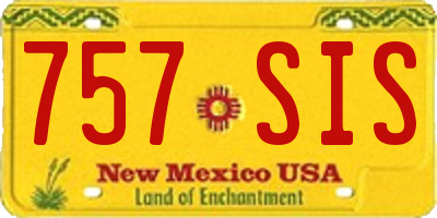 NM license plate 757SIS