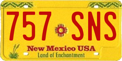 NM license plate 757SNS