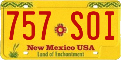 NM license plate 757SOI