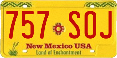NM license plate 757SOJ