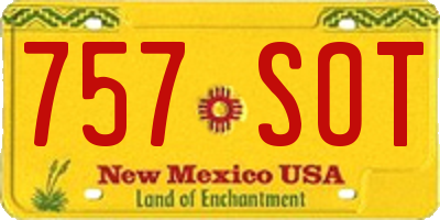 NM license plate 757SOT