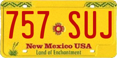NM license plate 757SUJ