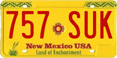 NM license plate 757SUK