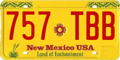 NM license plate 757TBB