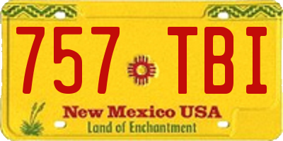 NM license plate 757TBI