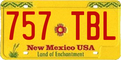 NM license plate 757TBL