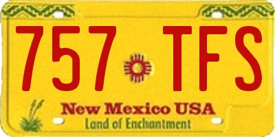 NM license plate 757TFS