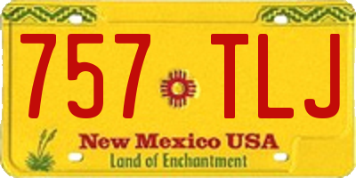 NM license plate 757TLJ