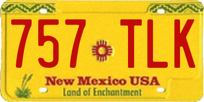 NM license plate 757TLK