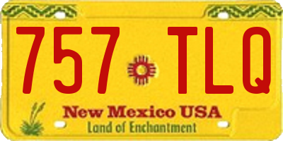 NM license plate 757TLQ