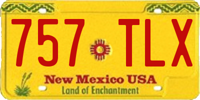 NM license plate 757TLX