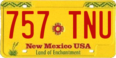 NM license plate 757TNU