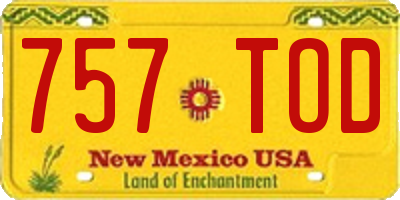 NM license plate 757TOD