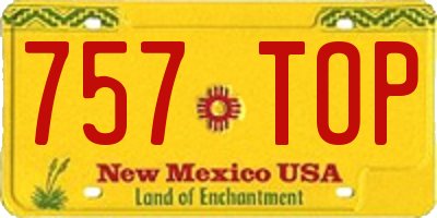 NM license plate 757TOP