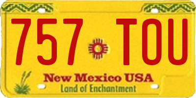 NM license plate 757TOU