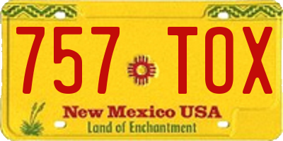 NM license plate 757TOX