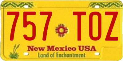 NM license plate 757TOZ