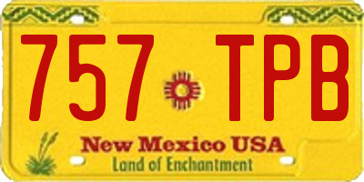 NM license plate 757TPB